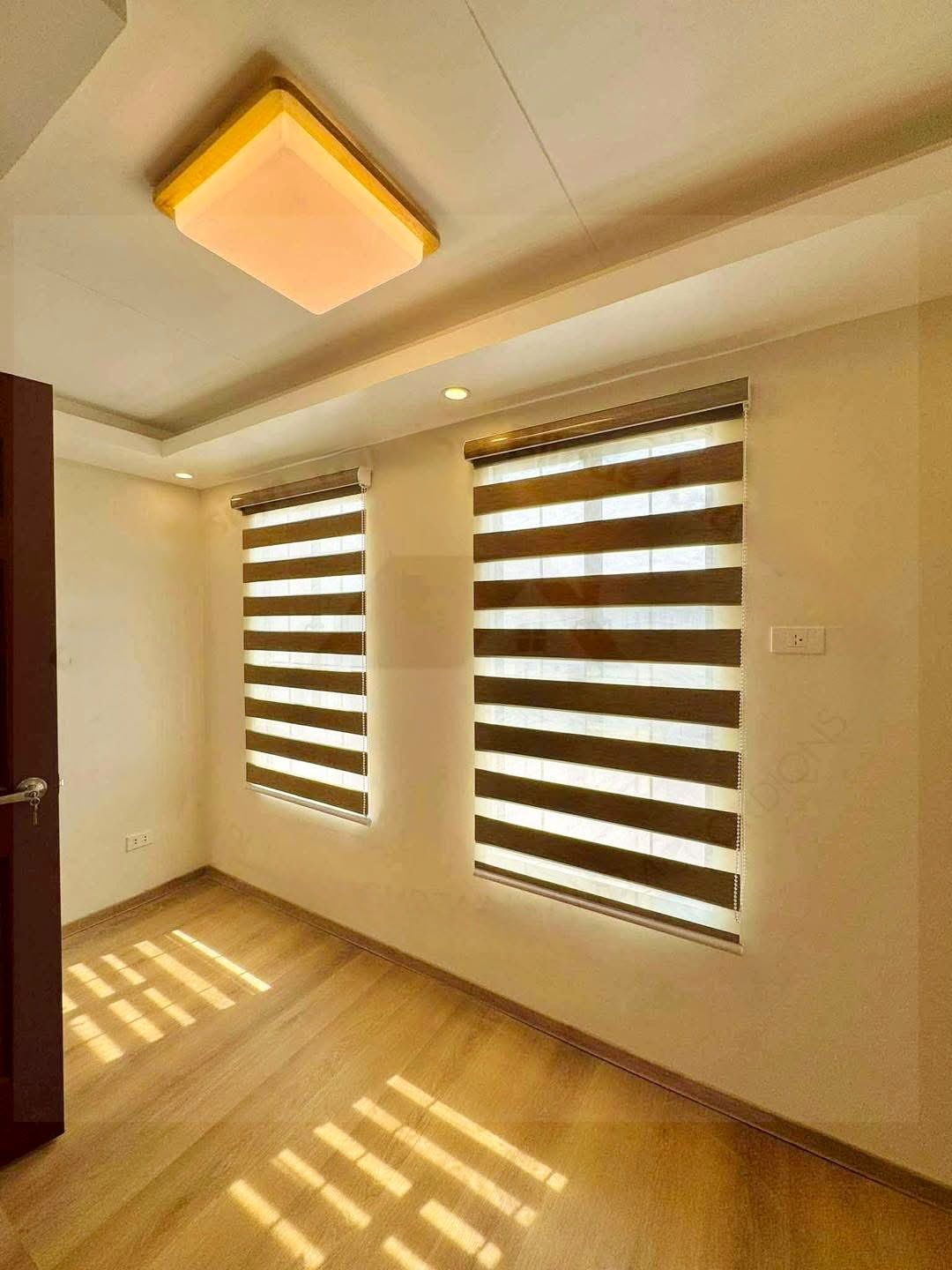 Motorized curtains living room